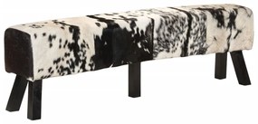 Panca Nera E Bianca 160x28x50 Cm İn Vera Pelle Di Capra /