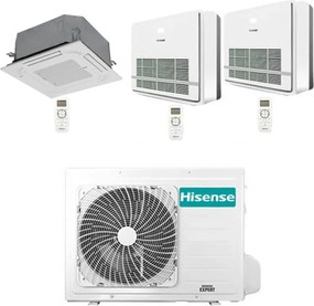Climatizzatore Condizionatore Hisense Cassetta + Console R32 Trial Split Inverter 9000 + 9000 + 9000 BTU con U.E. 3AMW72U4RJC NOVITÁ Classe A++/A+