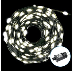 Aigostar - Catena LED natalizia da esterno 300xLED/8 funzioni 33m IP44 bianco freddo