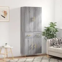 Credenza Grigio Sonoma 69,5x34x180 cm in Legno Multistratocod mxl 101723