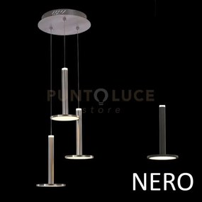 Lampadario led a tre pendenti tua md17033012-3abk nero