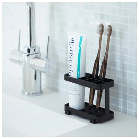 Porta spazzolino e dentifricio nero Tower - YAMAZAKI