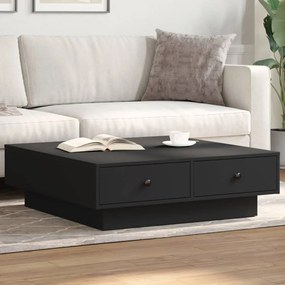 Tavolino Da Salotto Nero 90x90x28 Cm İn Truciolato /