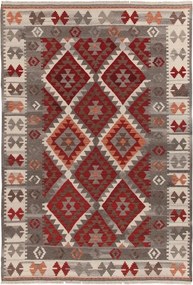 Tappeto Kilim Zagros in lana Grigio e arancione L 230 x L 160 cm