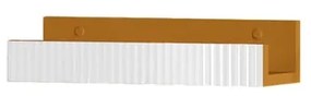 Mensola per bagno Niwa L 40 cm laccato opaco senape con vetro bianco