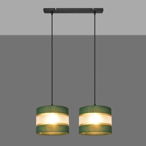 Lampadario a sospensione con filo HELEN 2xE27/15W/230V verde/oro
