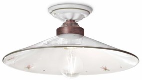 Plafoniera Classica Asti Ferro E Ceramica Nero Sfumato Rame 1 Luce E27 D35