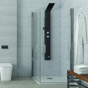 Kamalu - Box doccia angolare 50x80 due ante battenti finitura cromo | KS2800