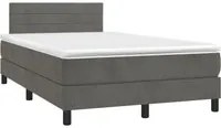 Letto a Molle Materasso e LED Grigio Scuro 120x190cm in Velluto 3270160