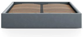 Letto matrimoniale imbottito azzurro con contenitore/senza testiera con rete inclusa 160x200 cm Susan – Micadoni