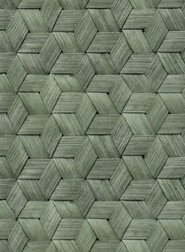 Rebel Walls Carta da parati Small Birch Bark Braids - Forest Green