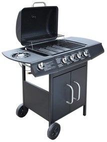 Barbecue E Griglia A Gas 4+1 Fornelli Nero /