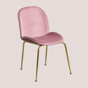 Confezione da 2 sedie in velluto Pary Peonia & Dorato - Sklum