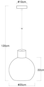 Globo 15656H - Lampadario a cavo MOITAS 1xE27/40W/230V