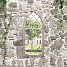 Specchio Da Giardino Sabbia 100x45 Cm İn Ferro Per Uso Esterno /