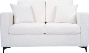 Divano 2 posti tessuto Bouclč Bianco 140 cm Kennedy design moderno
