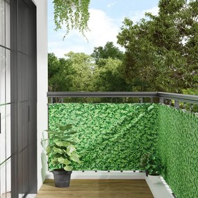 Paravento Da Balcone Con Aspetto Pianta Verde 400x90 Cm Pvc /