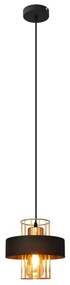 Lampadario a sospensione con filo VOLTA 1xE27/15W/230V nero/oro