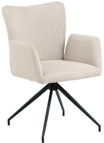 Set di sedie da pranzo beige in imbottito con braccioli 2 pz Laura – Actona