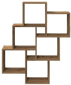 Mensola a muro a cubo artigianale 78x15x93 cm legno multistrato