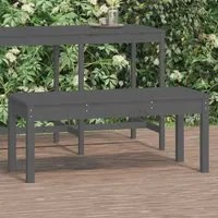 Panca da Giardino Grigia 109x44x45 cm Legno Massello di Pinocod mxl 129872