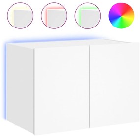 Mobile tv a parete con luci led bianco 60x35x41 cm