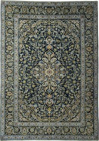 Kashan Tappeto persiano 390x280 Blu (Iran) Annodato A Mano