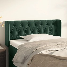 Testiera Ad Orecchio Verde Scuro 103x16x78/88 Cm İn Velluto /