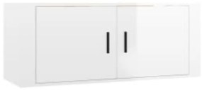 Set di mobili porta tv 2 pz bianco lucido in legno multistrato