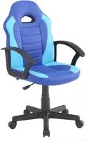 Sedia da Gaming Ergonomica per Bambini 55x56x99,5 cm in Similpelle Blu e Azzurra