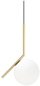 Flos IC Lights Suspension 1 Lampada a sospensione 20 cm a luce diffusa in Ottone spazzolato