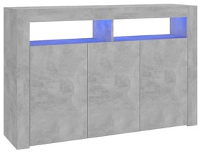 Credenza con luci led grigio cemento 115,5x30x75 cm