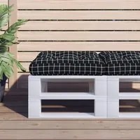 Cuscino per Pallet Motivo a Quadri Nero 60x60x12 cm in Tessuto 360463