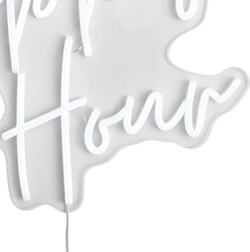 Lampada da parete al neon bianca con LED integrato - Happy Hour