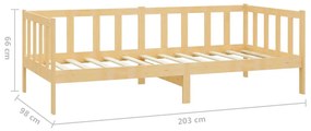 Divano Letto con Materasso 90x200 cm Legno Massello di Pino