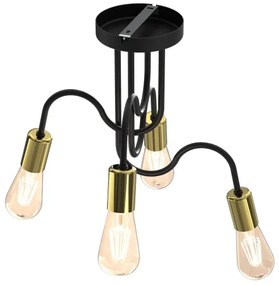 Lampadario a plafone DOW 4xE27/60W/230V nero/oro