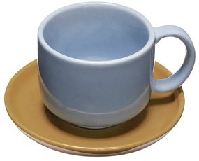 Tazza blu e marrone chiaro in gres Amare - Hübsch