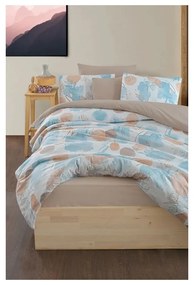 Biancheria da letto blu/marrone per letto matrimoniale/per letto prolungato con lenzuolo incluso/4 pz 200x220 cm Magnolia – Mila Home
