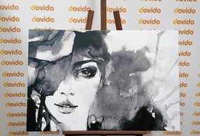 Quadro su tela – Ritratto di donna in bianco e nero