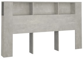 Testiera con scomparti grigio cemento 180x18,5x104,5 cm