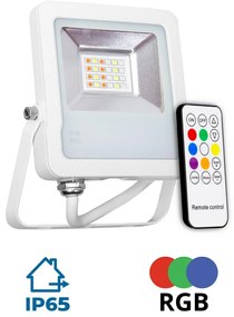 Faro proiettore LED RGB 20W IP65 con Telecomando - Bianco Colore RGB