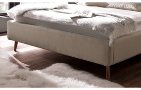 Letto matrimoniale imbottito beige con contenitore con rete inclusa 160x200 cm Lotte – Meise Möbel