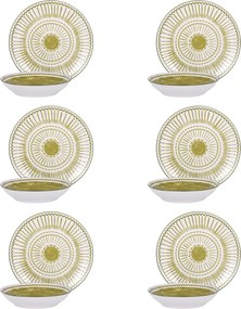 Servizio 12 piatti porcellana Oretha verde