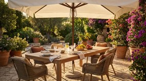 VICTOR - ombrellone da giardino palo centrale in legno 2 x 3 m