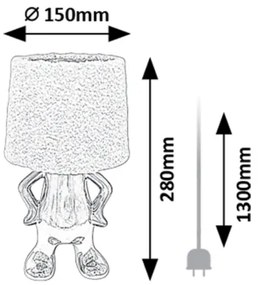 Rabalux 74216 - Lampada da tavolo SMURFY 1xE14/40W/230V cromo lucido