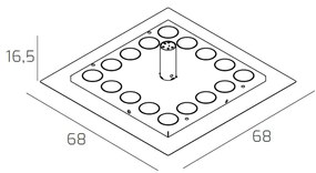 Plafoniera Moderna Floppy Metallo Sabbia 16 Luci Gx53