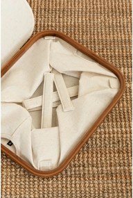 Scatola con coperchio color crema in tessuto 40,5x33x30 cm Bamboo/Linen – Bigso