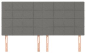 Testiera 4 pz grigio scuro 90x5x78/88 cm in tessuto