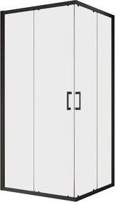 Lato per box doccia angolare scorrevole Era H 200 x L 86-89 cm, sp 6 mm nero trasparente