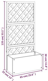 Fioriere a Traliccio 2pz Grigie 65x33x135 cm WPC